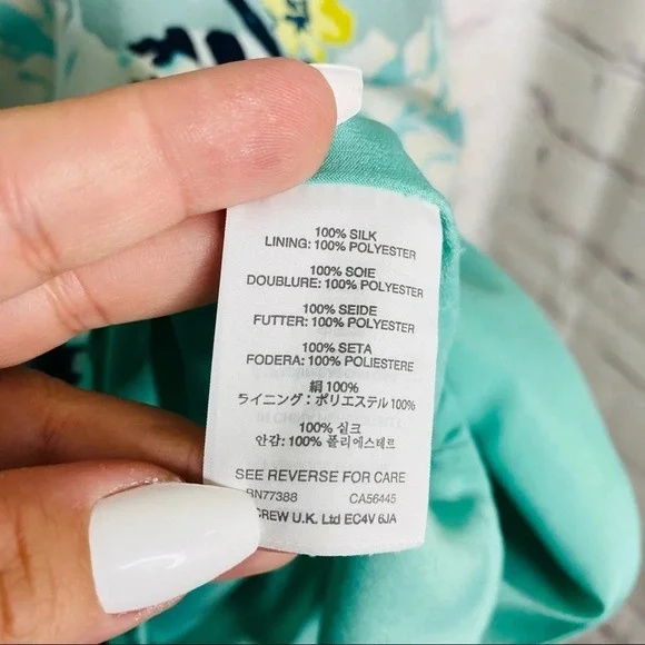 J. Crew Turquoise Blue Aquatic Floral Silk Dress Size Women’s Size 4 - Picture 11 of 13